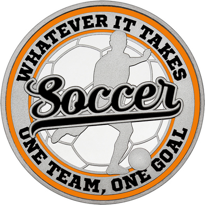 Black "Soccer" with Orange Outer Circular Borders